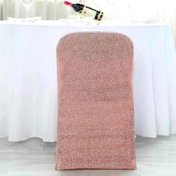 Rose Gold Spandex Stretch Folding and Fitted 300 Chair Cover - Picture 1 of 3